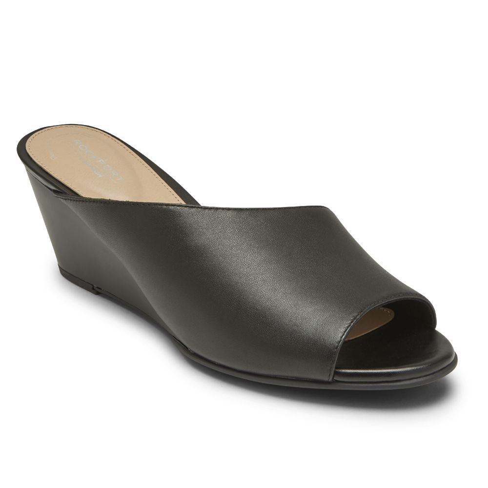 Sandalias Rockport Mujer Mexico - Total Motion Taylor Asymmetrical Negros - PYDRQ7293